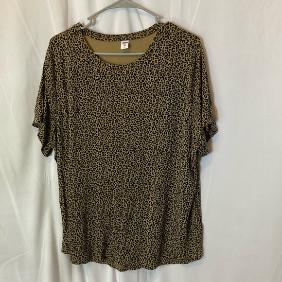 Old Navy Tops - Old Navy Women’s Brown & Black Leopard Print Scoopneck T-Shirt Plus Size XXL